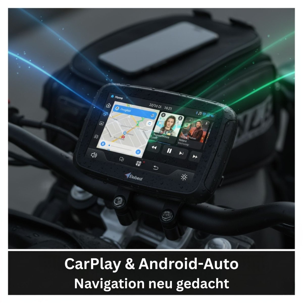 Elebest 5 Zoll Motorrad - Navi C650 CarPlay Android Auto Android Auto elebest motorrad navi
