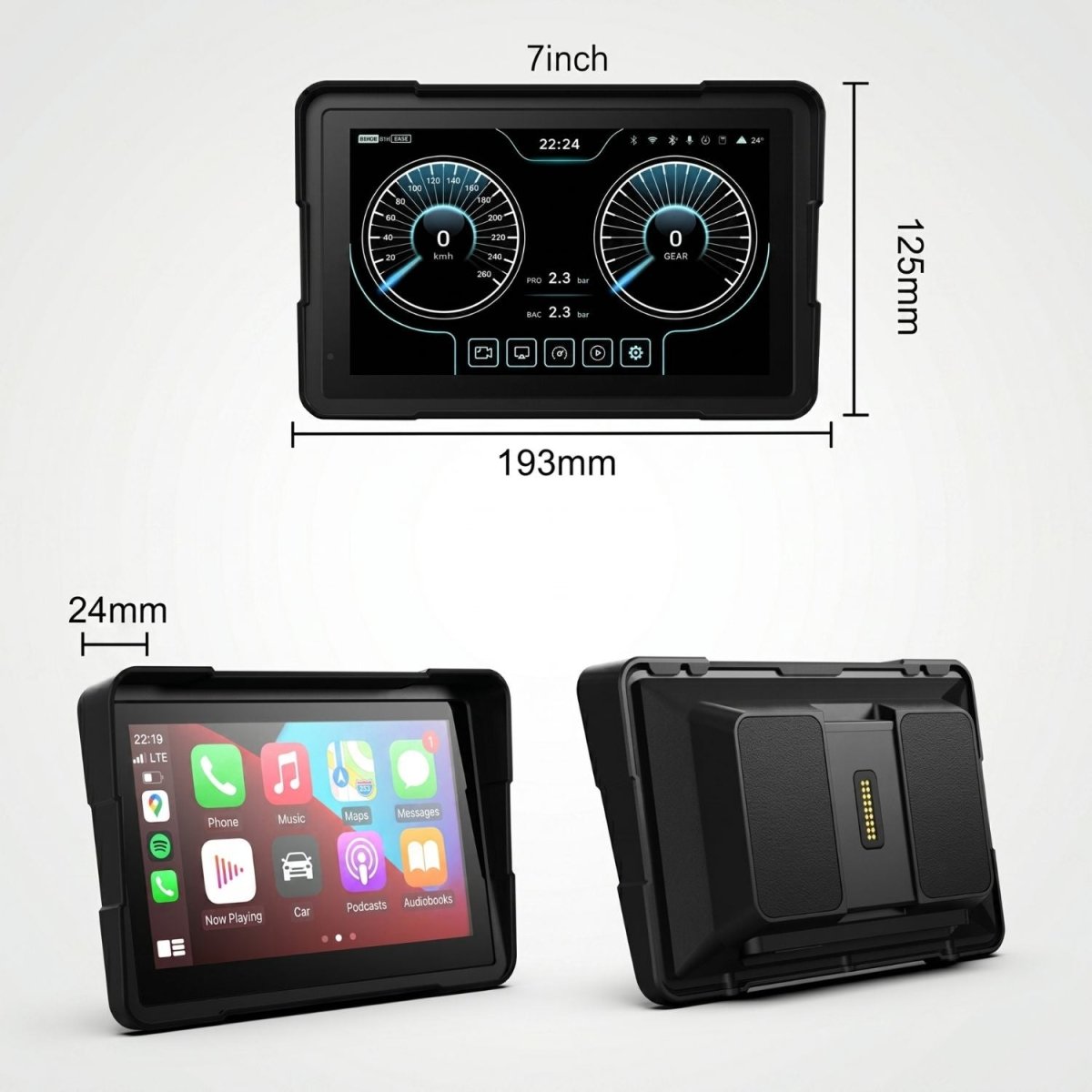 Elebest 7 Zoll CarPlay & Android Auto Display für BMW Motorrad | IP67 7 Zoll Motorrad Navi BMW Connected Cradle