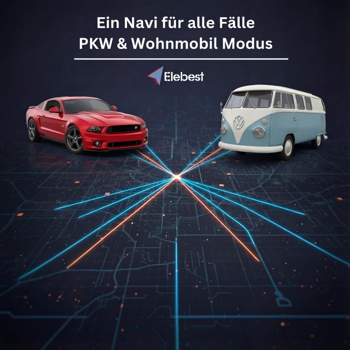 Elebest 90 Camper Edition – 9 Zoll Navi für Wohnmobil & PKW (Europa Karten) Auto Navi mit Bluetooth Einfache Bedienung