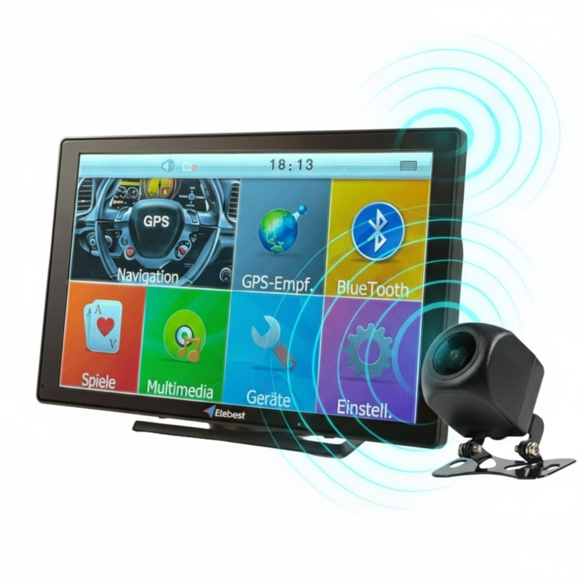Elebest 90K Navigationssystem 9 Zoll Kabel - Rückfahrkamera Funk Rückfahrkamera LKW Navi