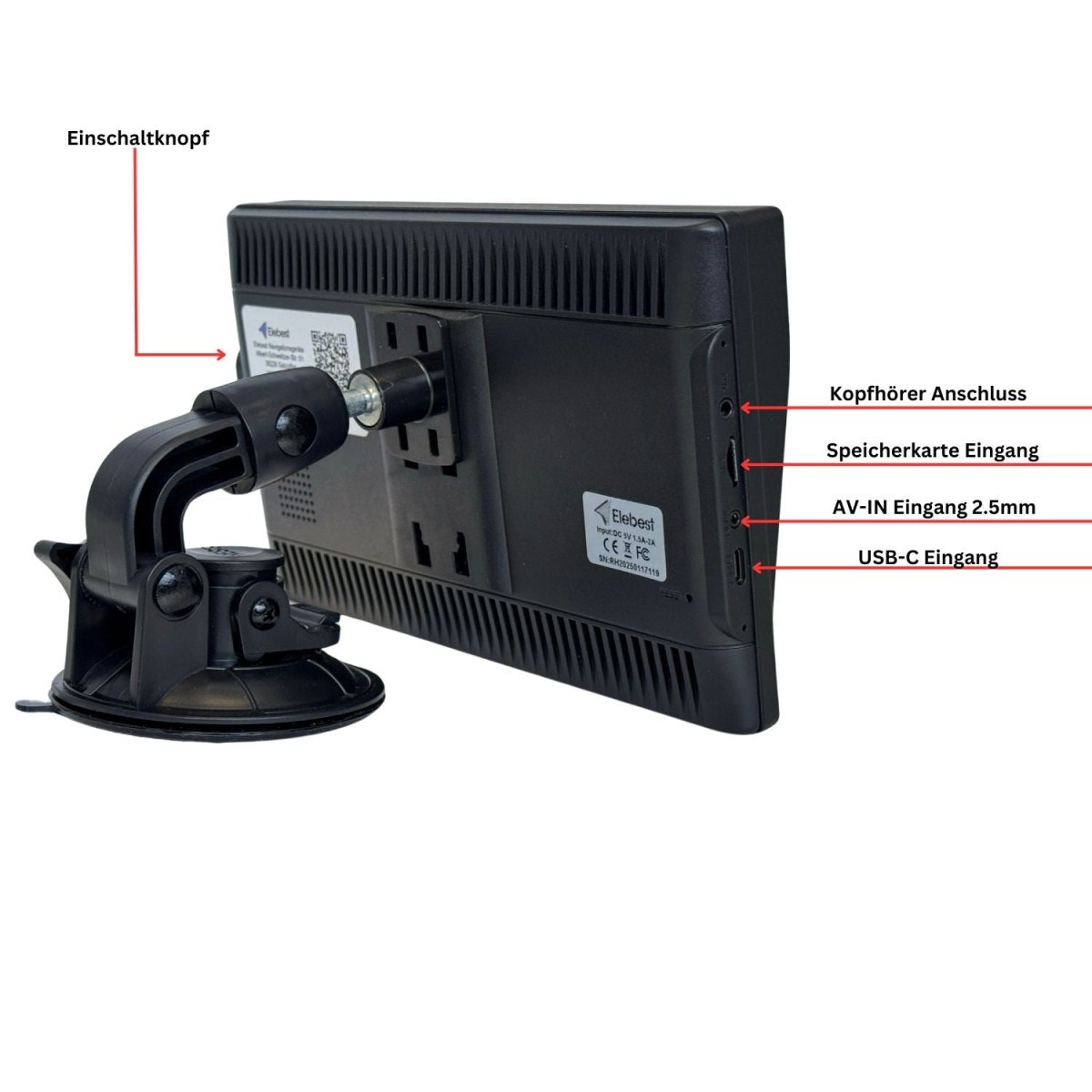 Elebest 90KA Navigationsgerät 9 Zoll Funk - Rückfahrkamera Elebest Navi Funk Rückfahrkamera
