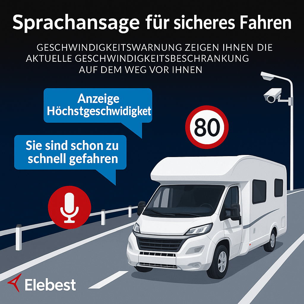 Elebest 90KA Navigationsgerät 9 Zoll Kabel - Rückfahrkamera Elebest Navi laut - ansage