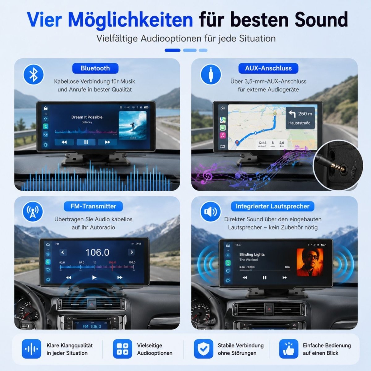 Elebest F88 mit höhenverstellbarer 4K-Dashcam zur Fahrtaufzeichnung