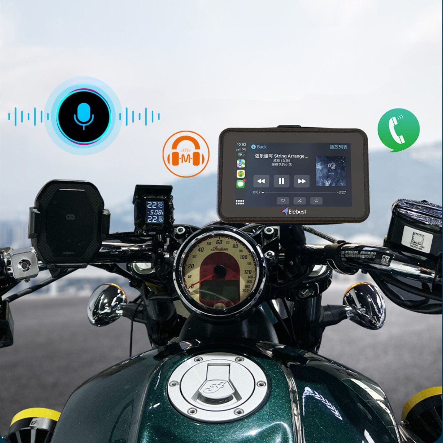 CarPlay Navigationsgerät spiegelt ausgewählte Apps auf den großen 7-Zoll-Display und führt zu bessern ablesbaren und sichereren bedienbaren Touchscreen.