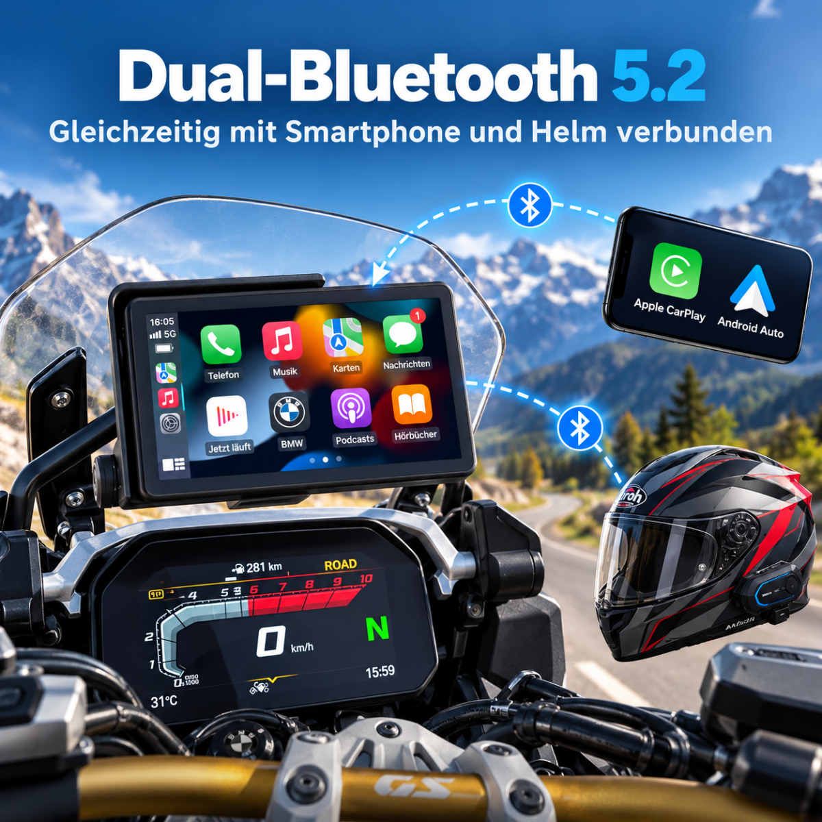 Elebest C6 BMW Motorrad Navigation, 6 Zoll, Bluetooth 5.4