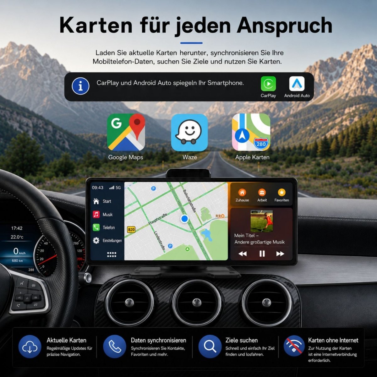 Elebest CarPlay 1026 Auto-Navi zum kabellosen Nachrüsten von CarPlay