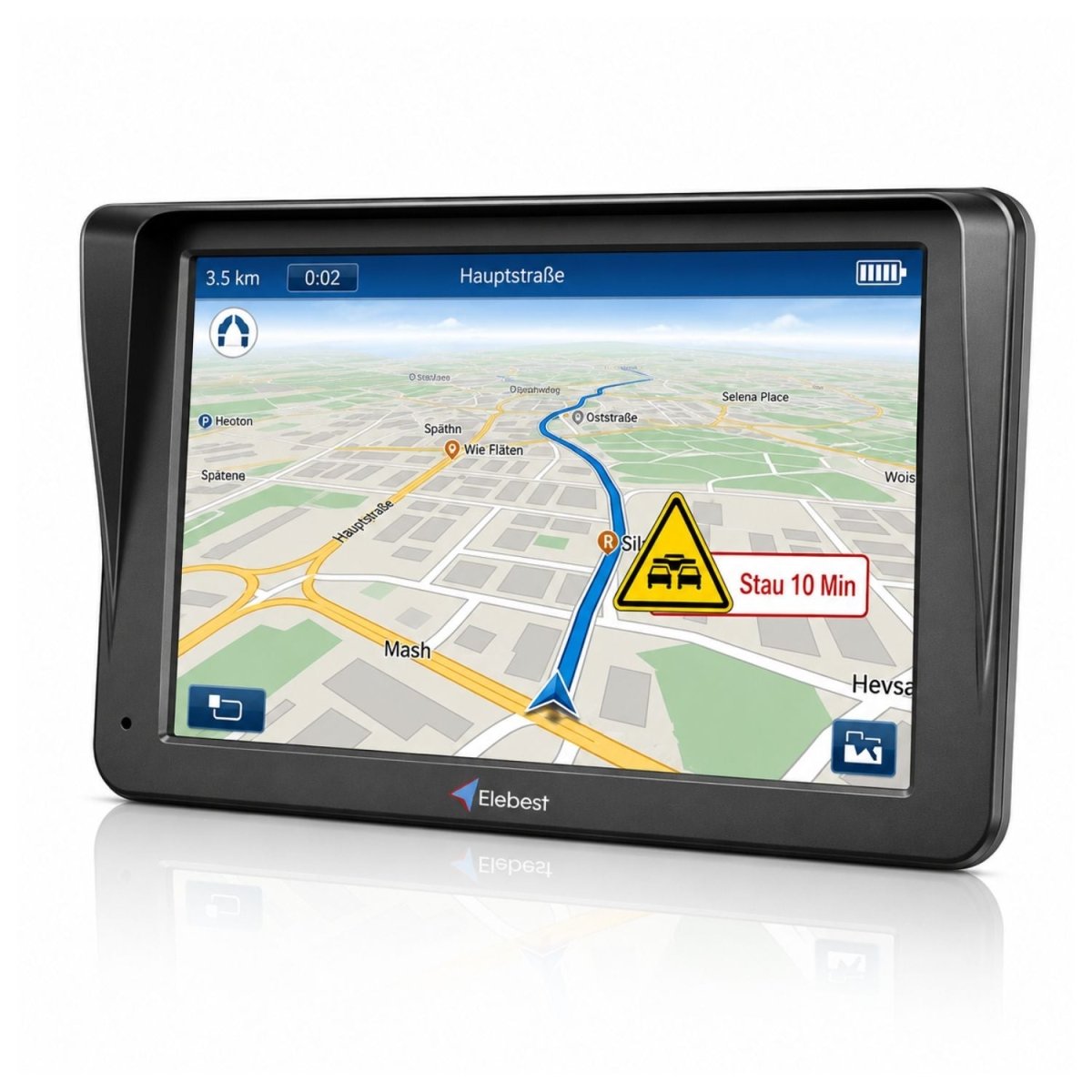 Elebest 9 Zoll Navi mit TMC-Verkehrsfunk und Europa-Karten