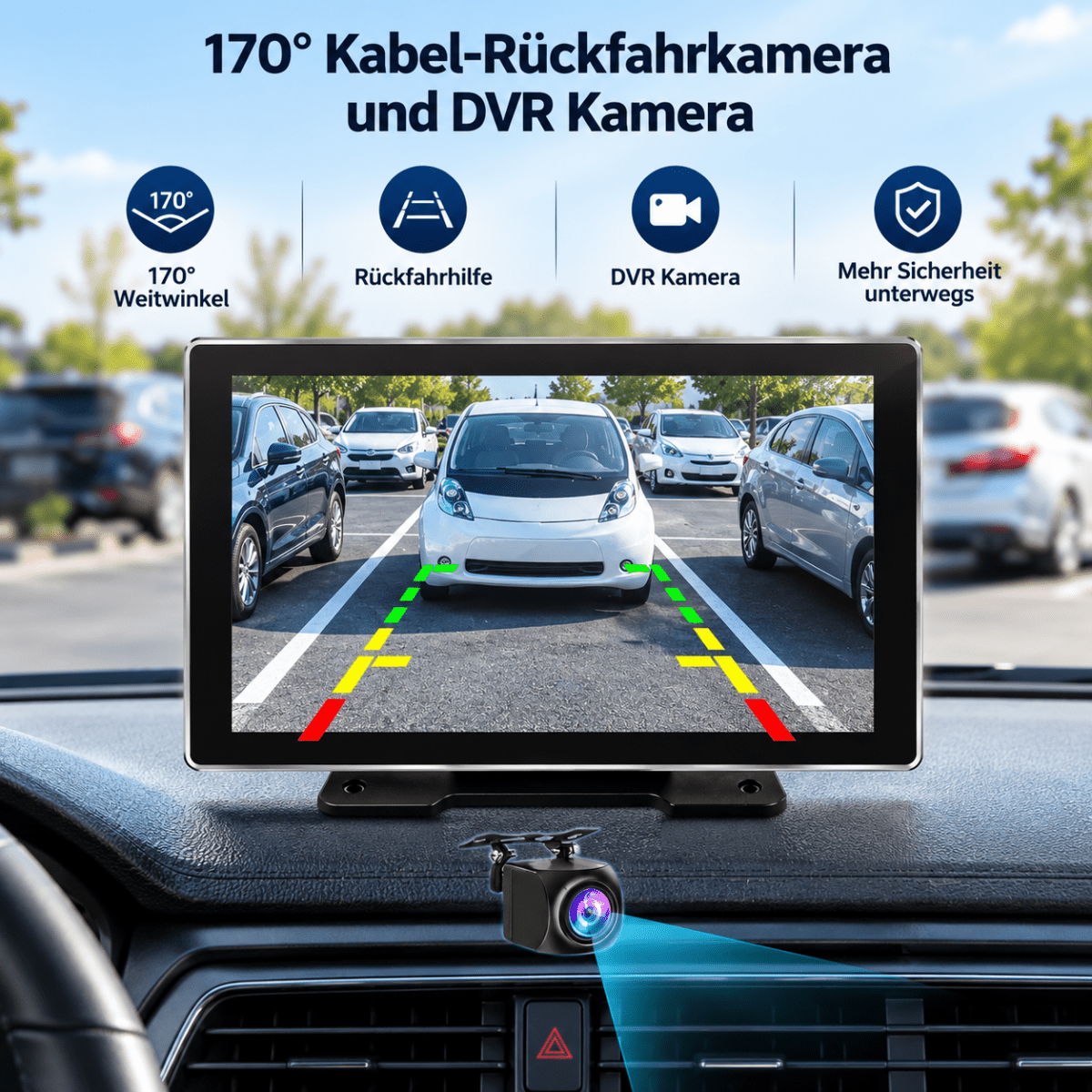 CarPlay 1090 – (9 Zoll Navi) Smart-Cockpit Upgrade, Android Auto, Dashcam & Rückfahrkamera