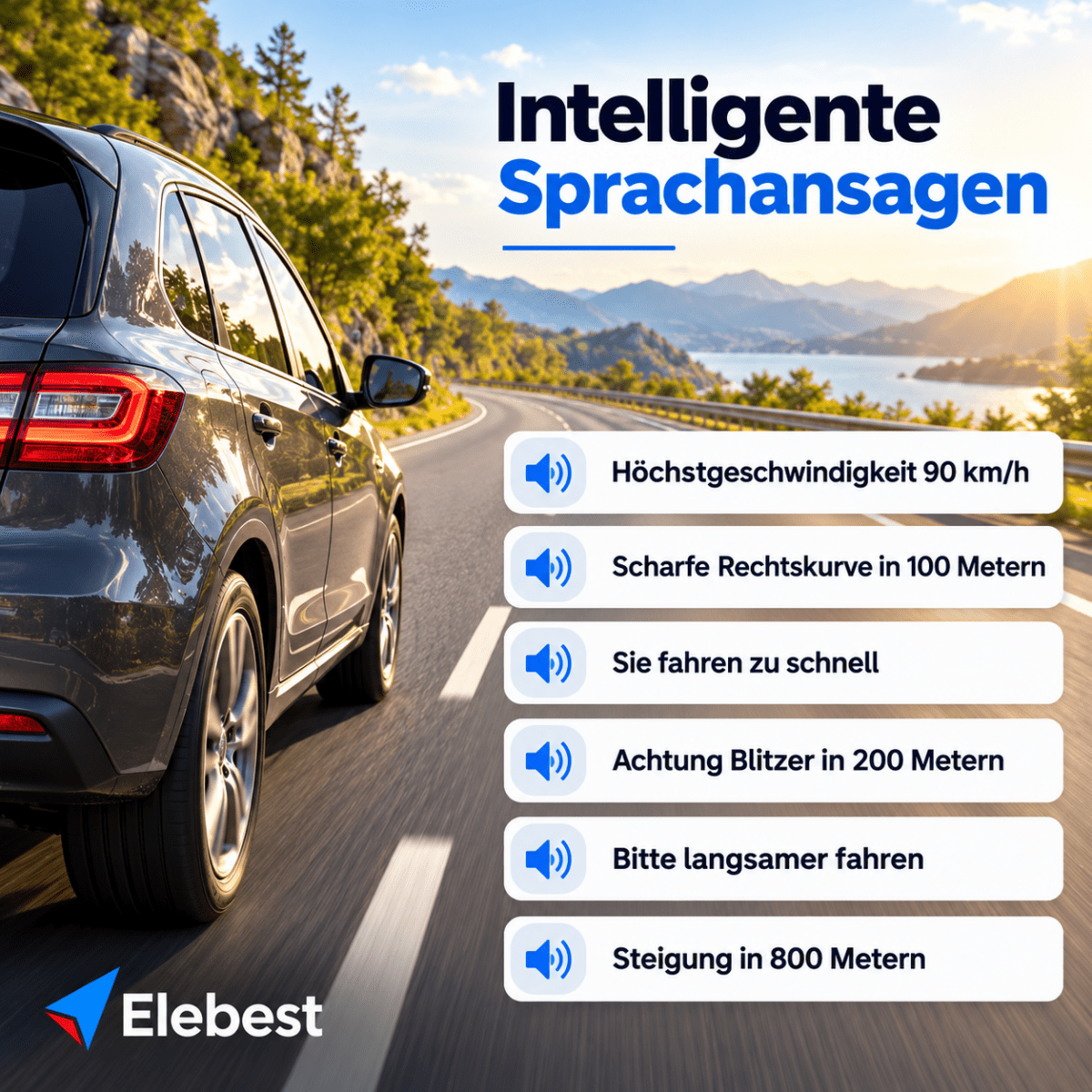 Elebest 90K 9 Zoll Navigationsgerät mit Rückfahrkamera