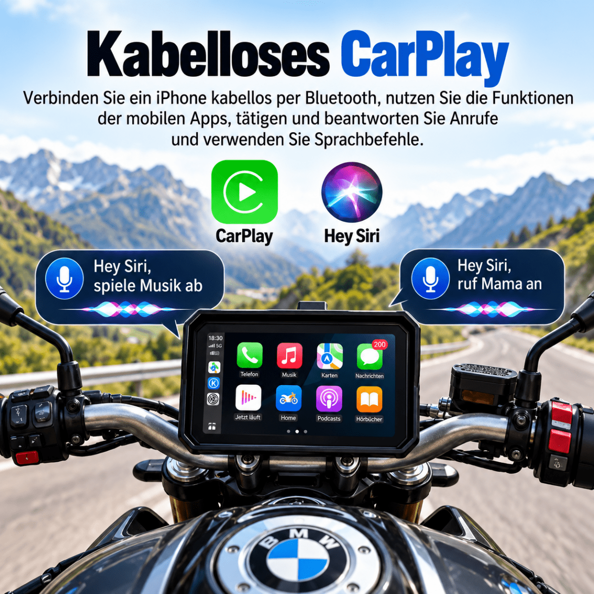 Elebest F96C Motorrad Dashcam für Front und Heck in einem Display