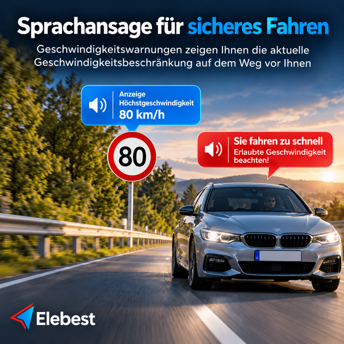 Elebest 90K 9 Zoll Camper-Navi mit POI für Campingplätze