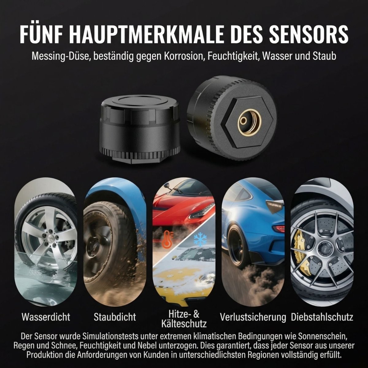 Elebest Bluetooth TPMS Reifendruckkontrolle, Reifendrucksensor Set 4 Stück