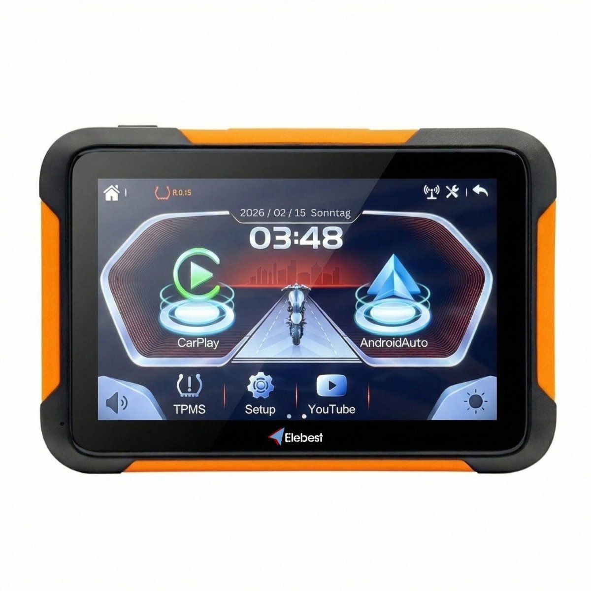 Elebest CarPlay C950 Motorrad - Navi 5 Zoll mit Reifenluftdrucküberwachung Android Auto Navi Motorrad CarPlay