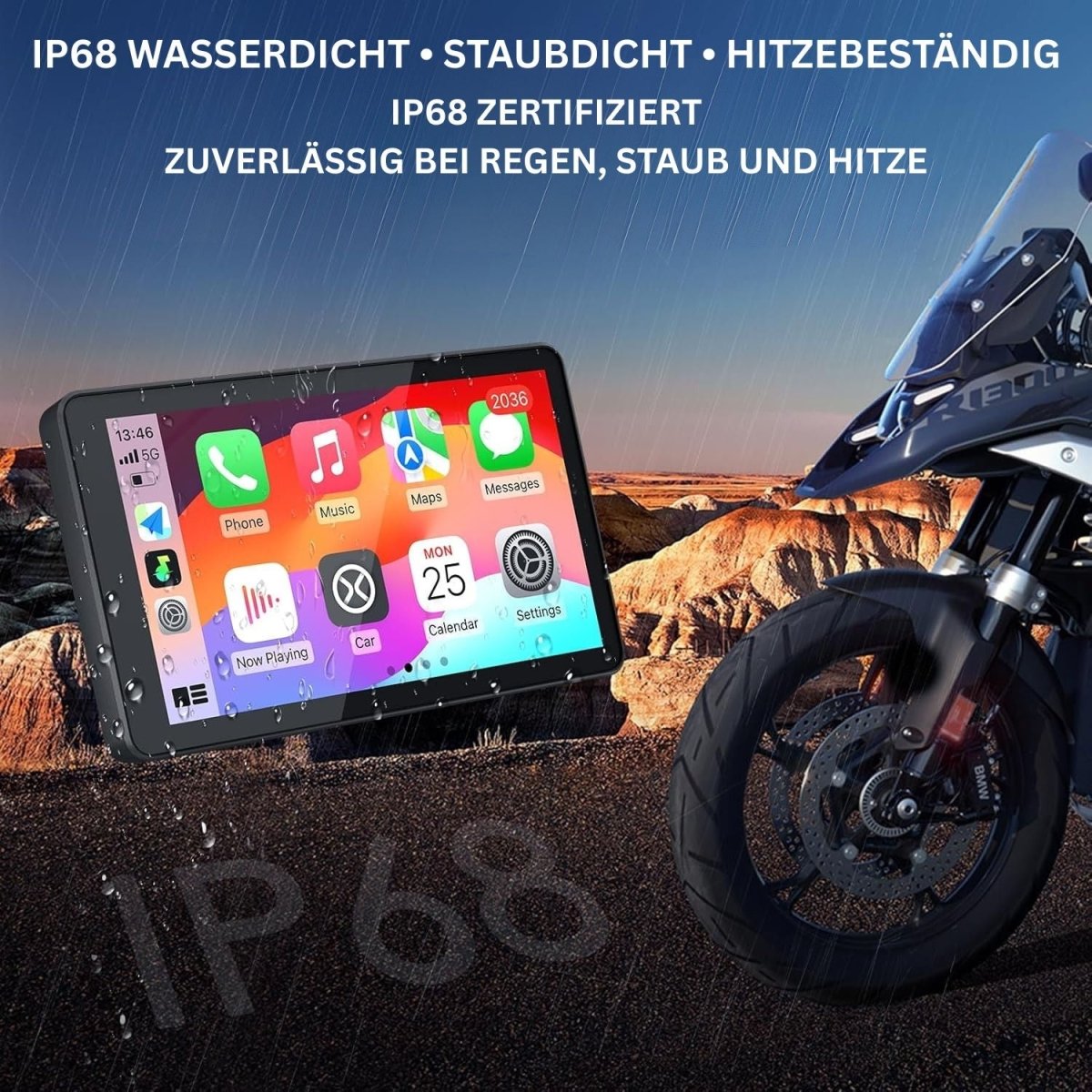 Elebest CB600 (Navigator V/VI Ersatz): 6 Zoll CarPlay Android - Auto Navi für BMW Android Auto Screen Display für Motorrad