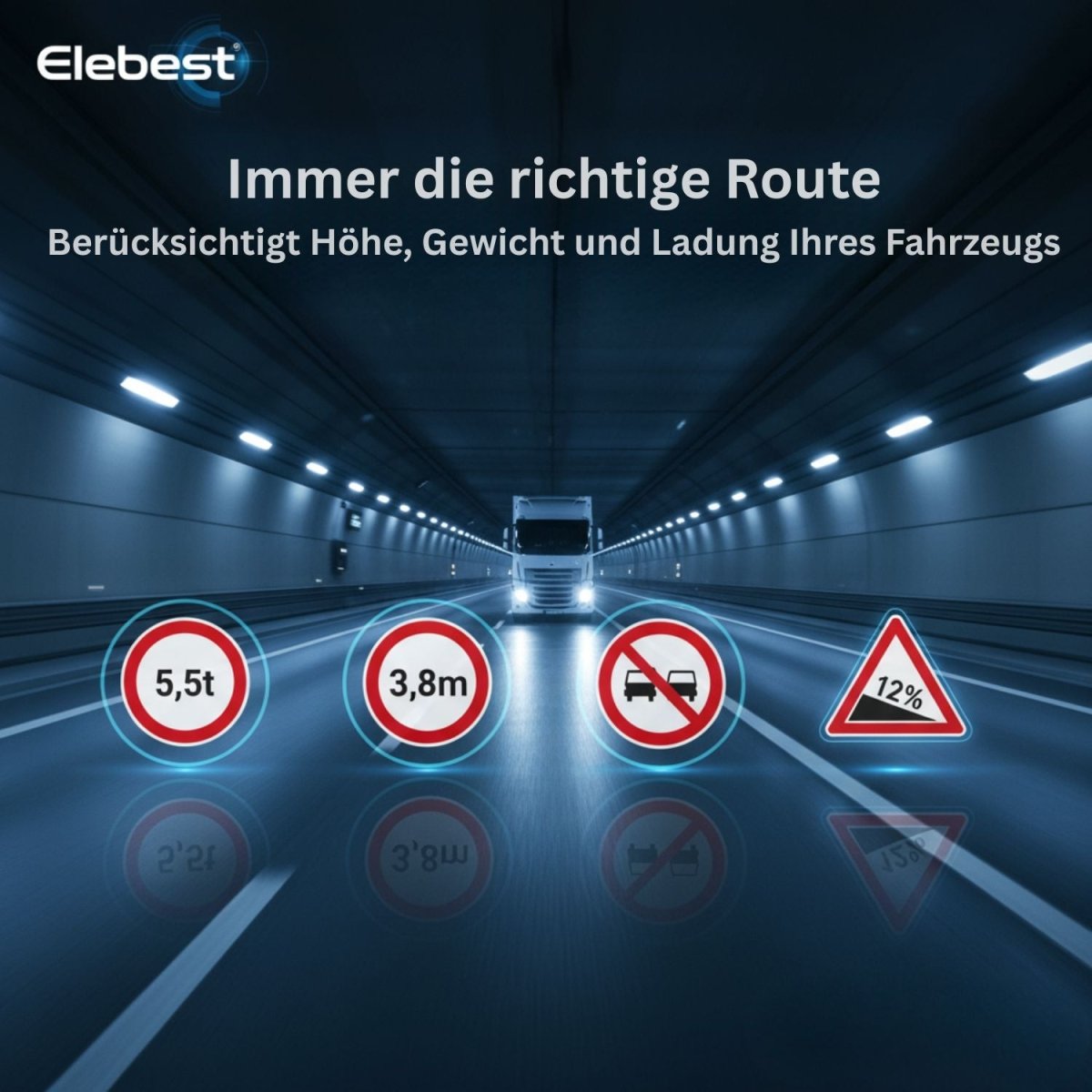Elebest City 70AT GPS - Navi 7" TMC & Fahrspurassistent & Sonnenblende 7 Zoll Navigationsgerät Navi mit Sonnenblende