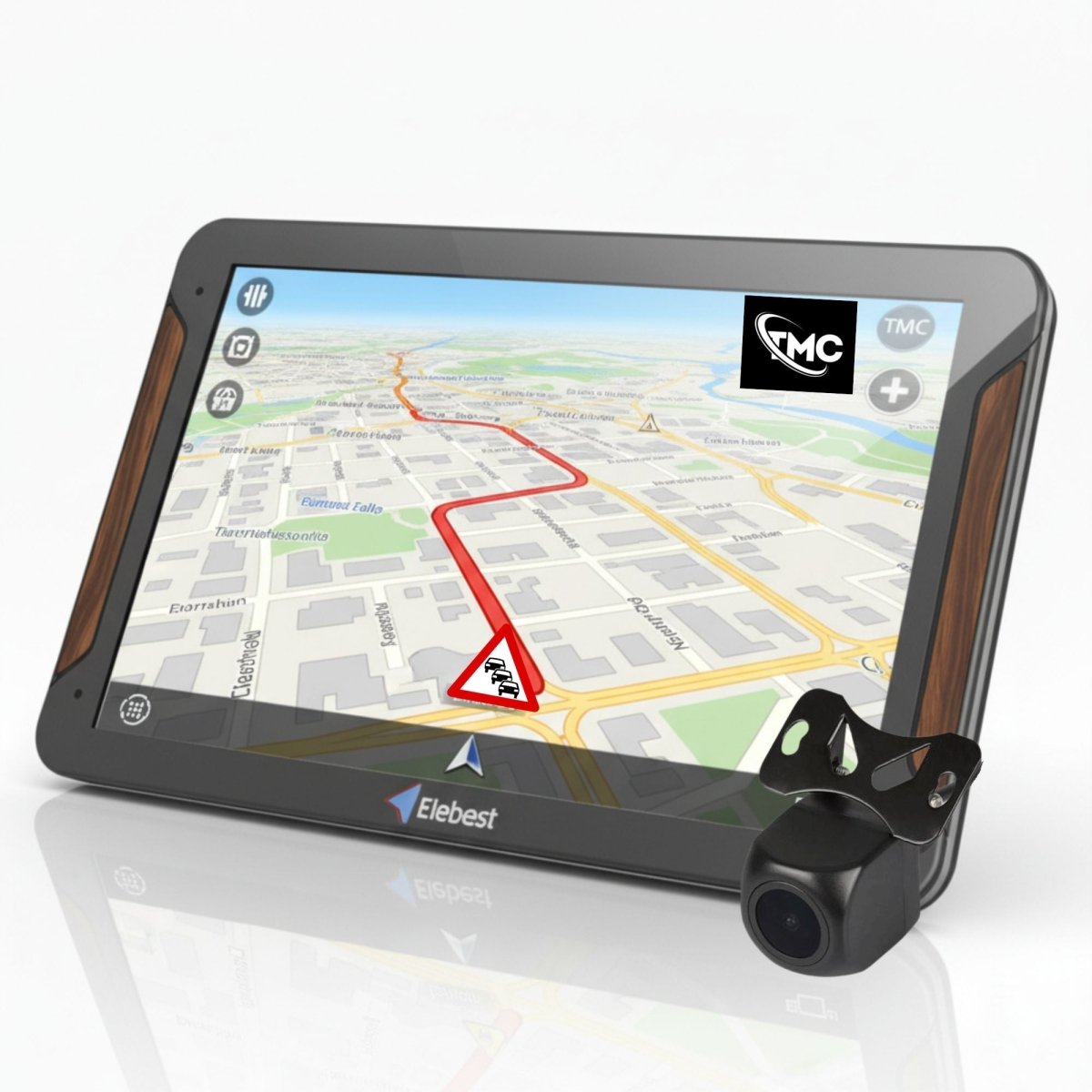 Elebest City 80KT Navigationssystem Kabel - Rückfahrkamera TMC Navi mit TMC Fahrspurassistent Navi mit TMC Verkehrsfunkempfänger