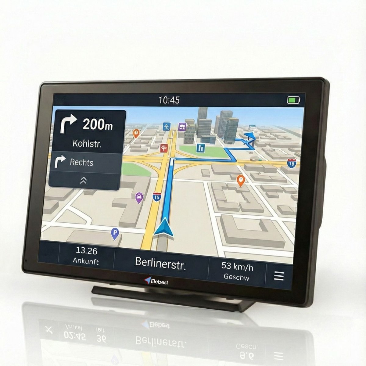 Elebest City 90 Navi – Einfaches 9 - Zoll GPS für Auto, Lkw & Wohnmobil Auto Navi mit Bluetooth Einfache Bedienung