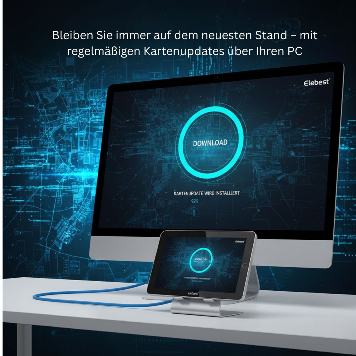 Elebest City 90 Navi – Einfaches 9 - Zoll GPS für Auto, Lkw & Wohnmobil Auto Navi mit Bluetooth Einfache Bedienung