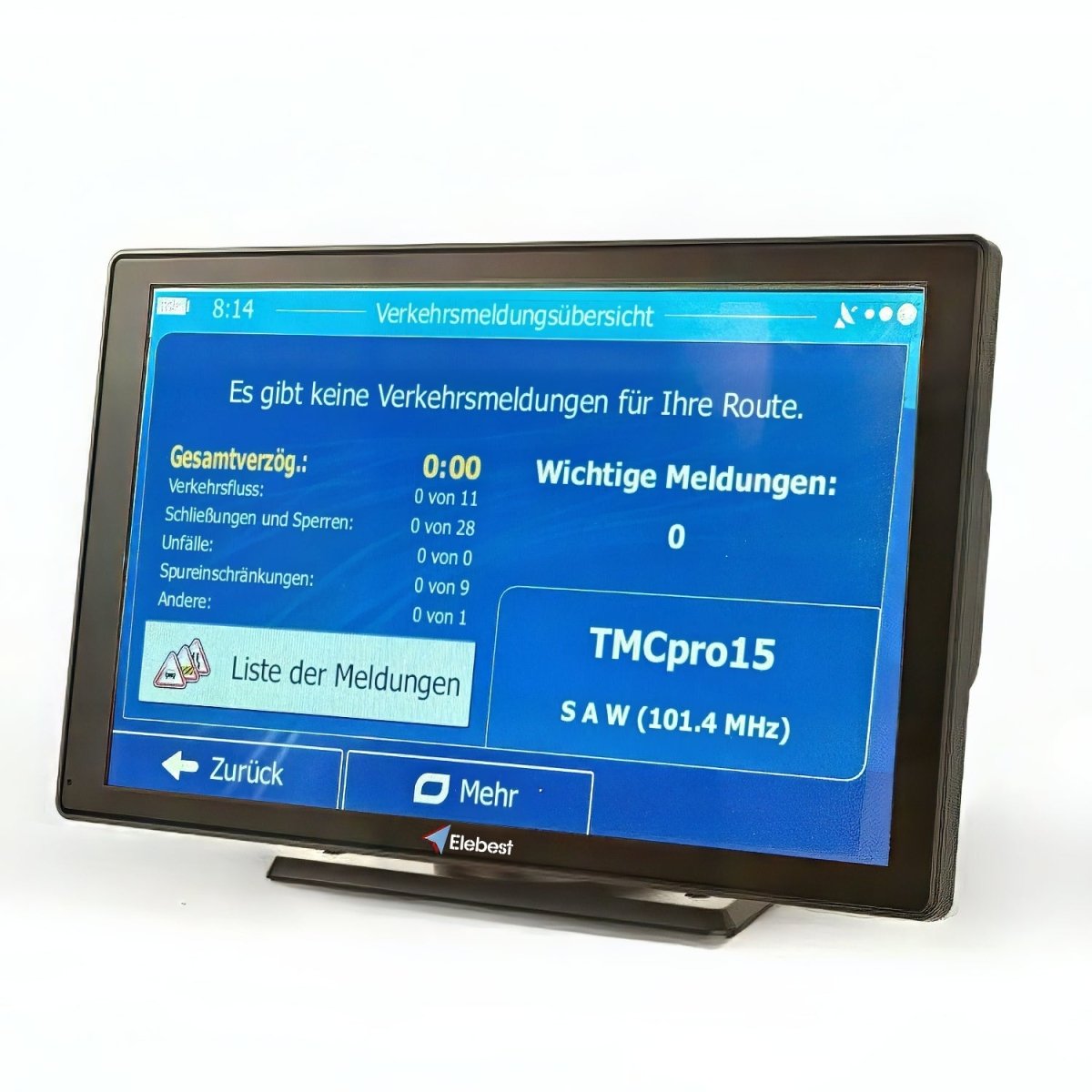 9-Zoll-TMC-Navi mit Fahrzeugprofilen für Auto, Wohnmobil und Lkw