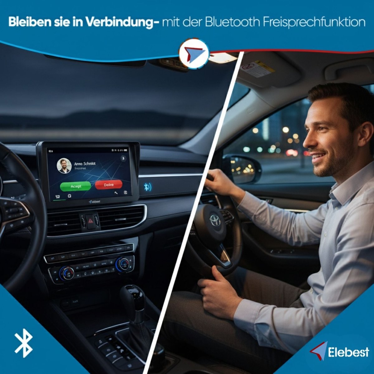 Elebest City 90TMC Navi – 9" GPS mit TMC & Europa - Karten Elebest City 90TMC Europa Navi mit Updates