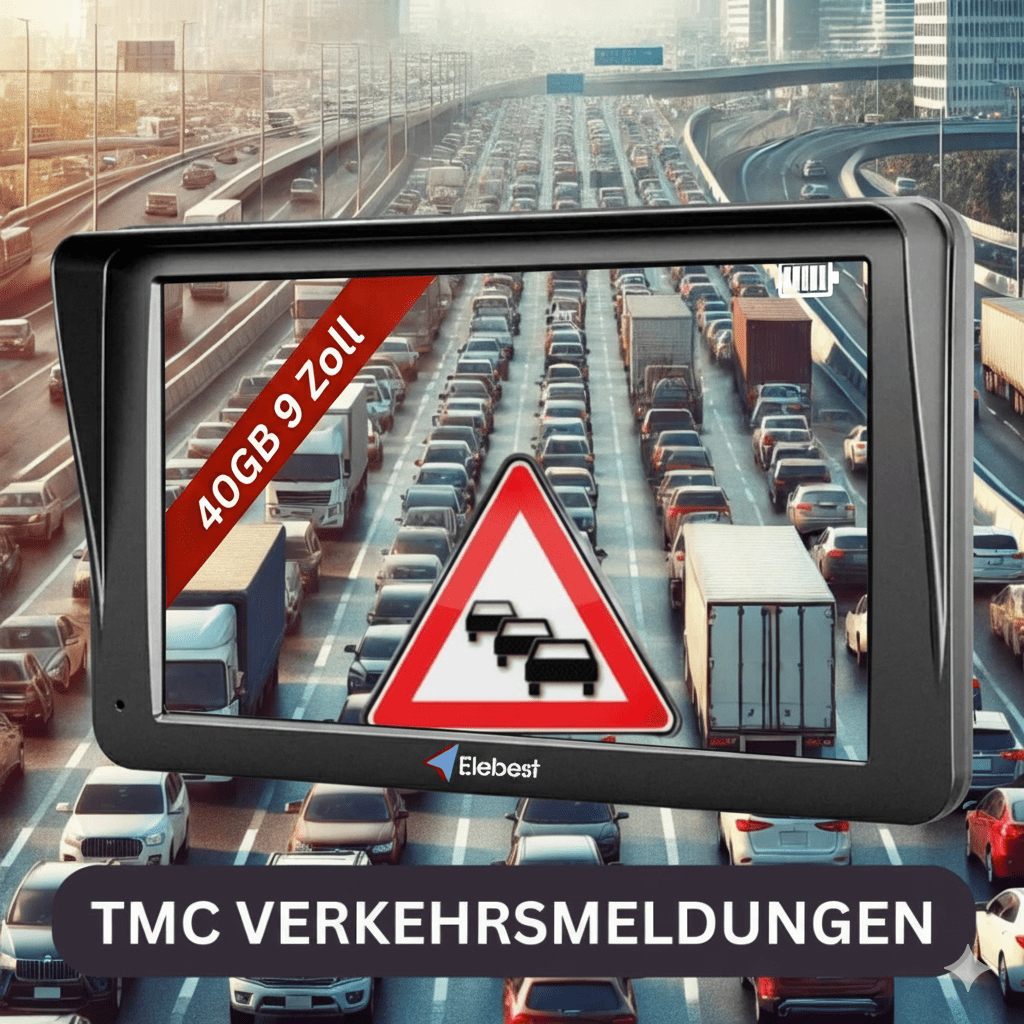 Elebest City 90TMC Navi – 9" GPS mit TMC & Europa - Karten Elebest City 90TMC Europa Navi mit Updates