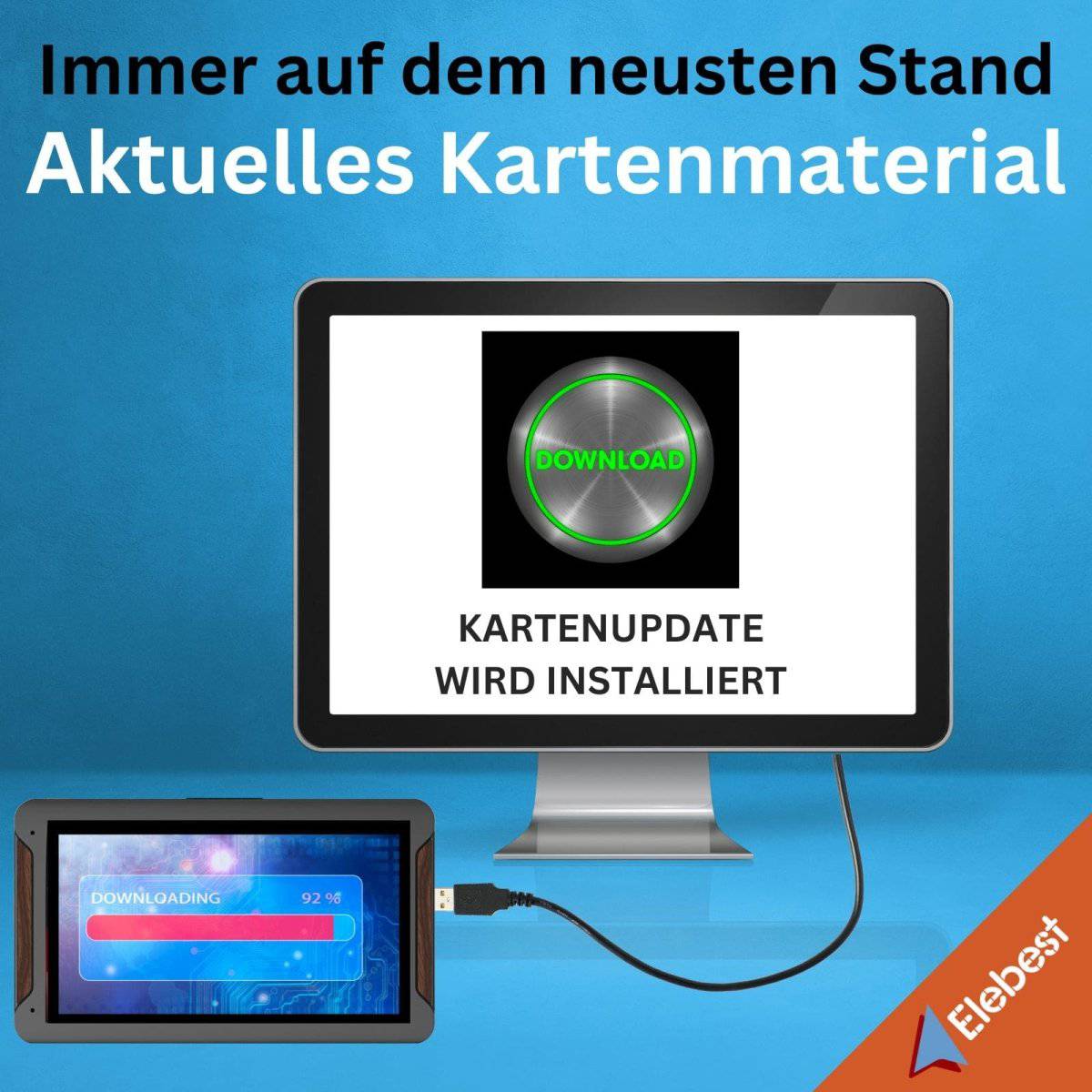 Elebest 90K Navigationssystem 9 Zoll Navi Rückfahrkamera Funk Rückfahrkamera LKW Navi