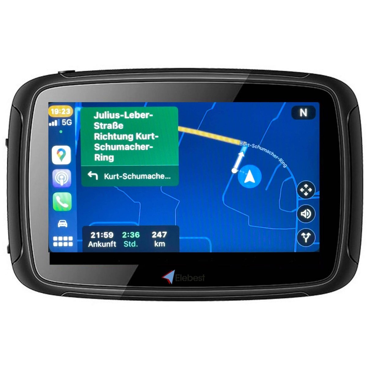 Elebest CarPlay C650 Motorrad - Navi 5 Zoll Android Auto elebest motorrad navi