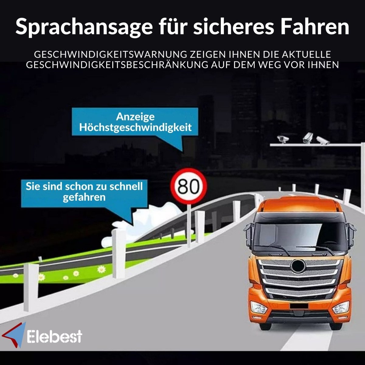 Elebest City 70KA Navi Funk - Rückfahrkamera elebest kabellose rückfahrkamera