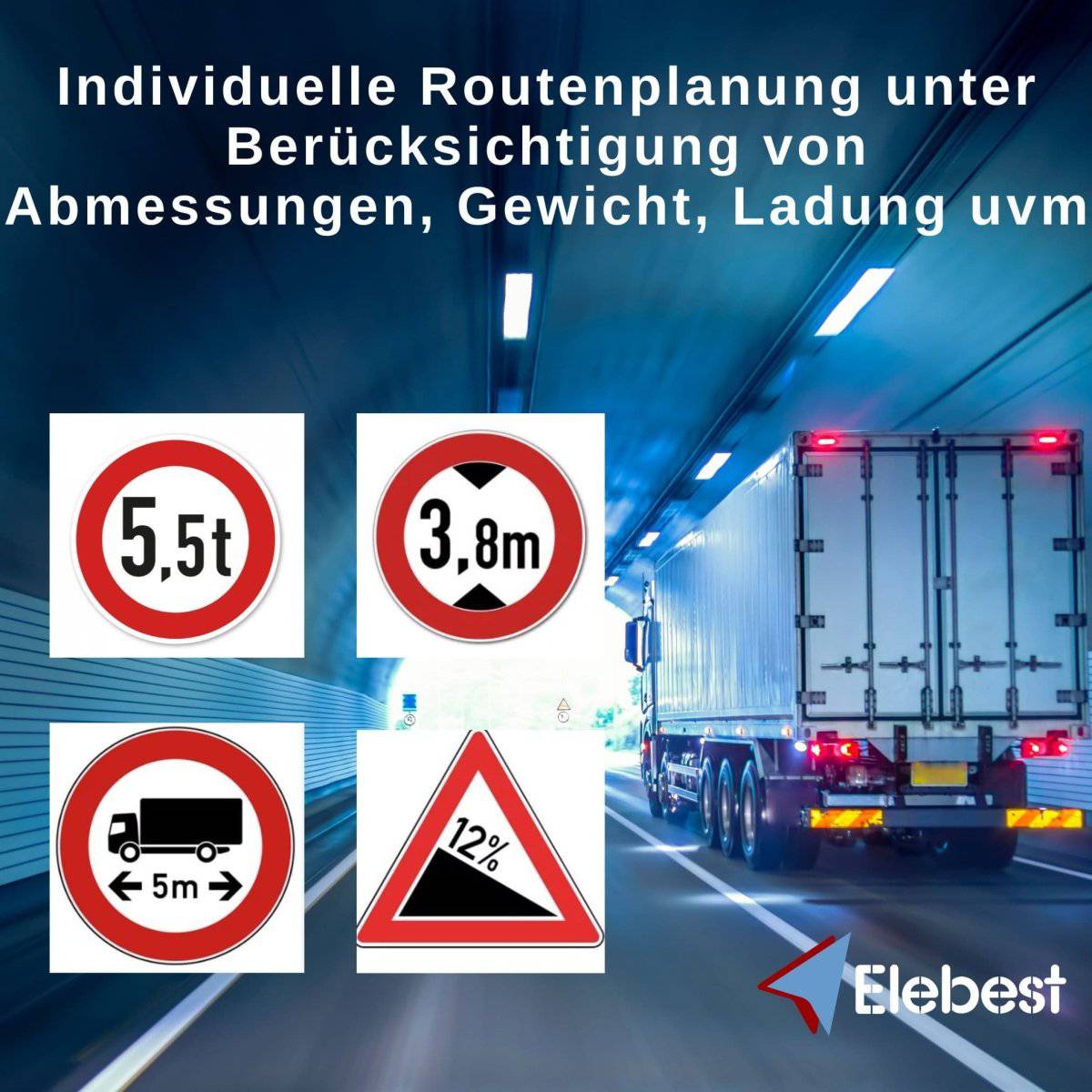 Wohnmobil-Navigationsgerät mit anpassbaren Fahrzeugprofilen für Höhe, Länge und Gewicht