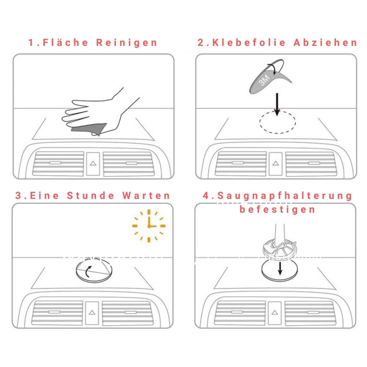 Elebest Klebe - Befestigungsplatte für Armaturenbrett Elebest Navi