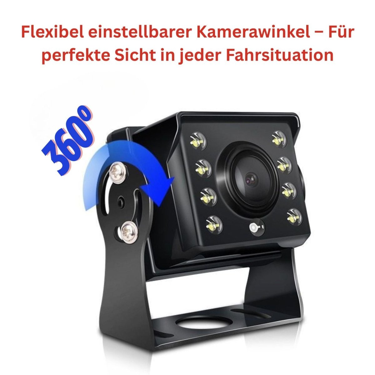 Elebest Kabelgebundene Rückfahrkamera – 10 m Kabel, IP67, 170° Winkel Einparkhilfe Wohnmobil Rückfahrkamera für Navigationssystem