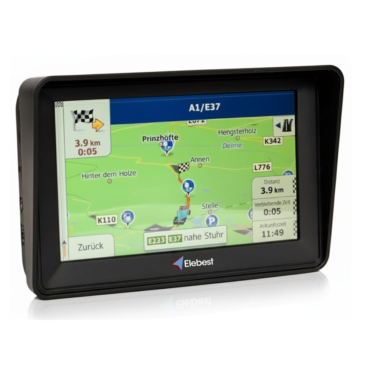 Elebest Kompakt W525 - Navi 5 Zoll (12,7 cm) für Pkw & Wohnmobil auto - navi gratis - kartenupdates