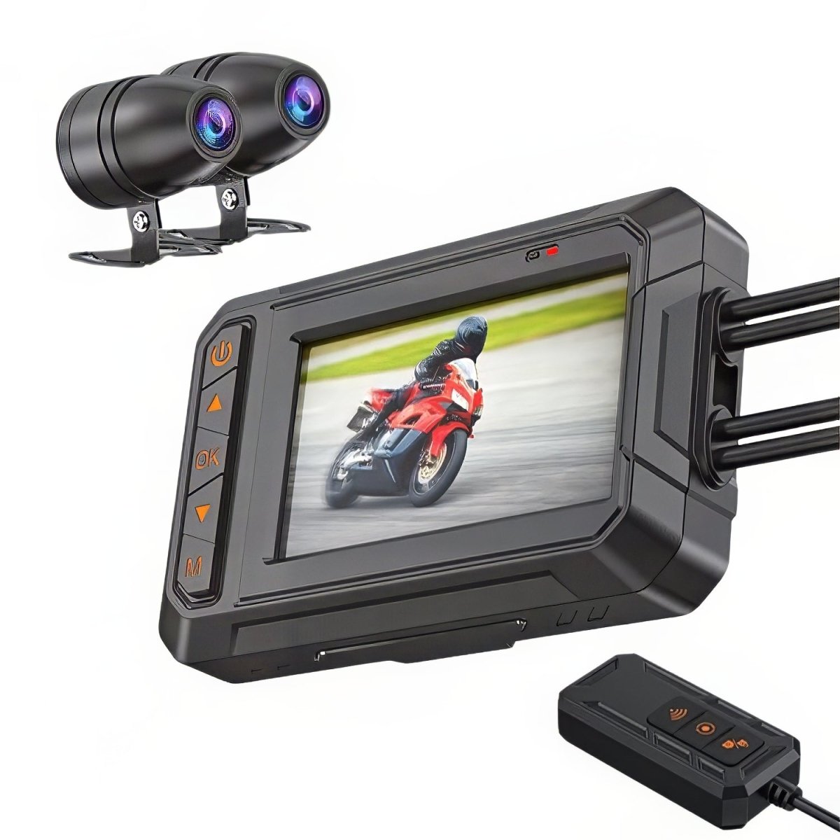 Elebest M10 Pro Motorrad Dashcam – Vor - & Rückkamera mit Nachtsicht Motorrad Dashcam Motorrad Lenker Kamera
