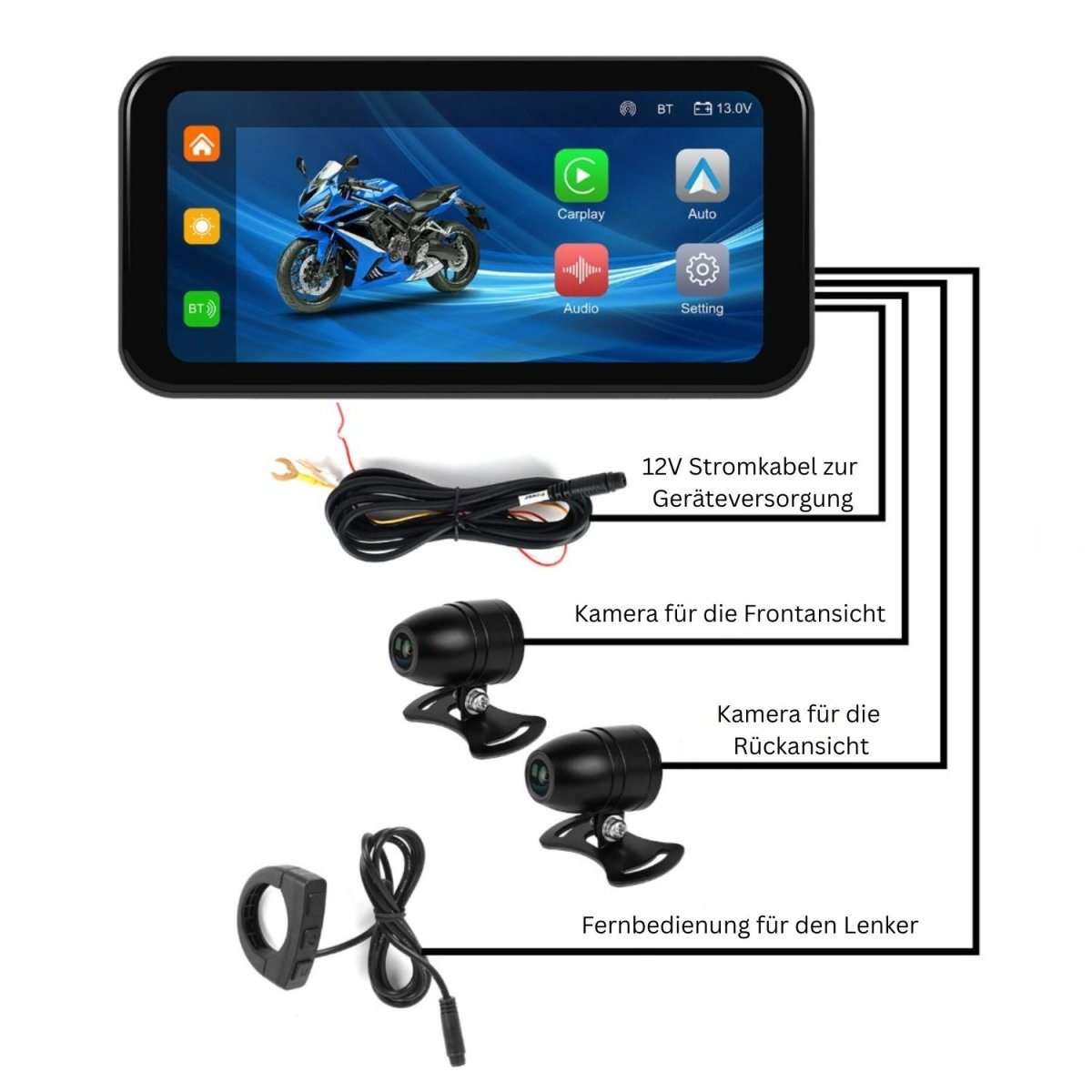 Elebest MotoPlay X6 Motorrad Navi – CarPlay Android Auto 6.25 Zoll Display 6-25-zoll-display ip67-wasserdicht