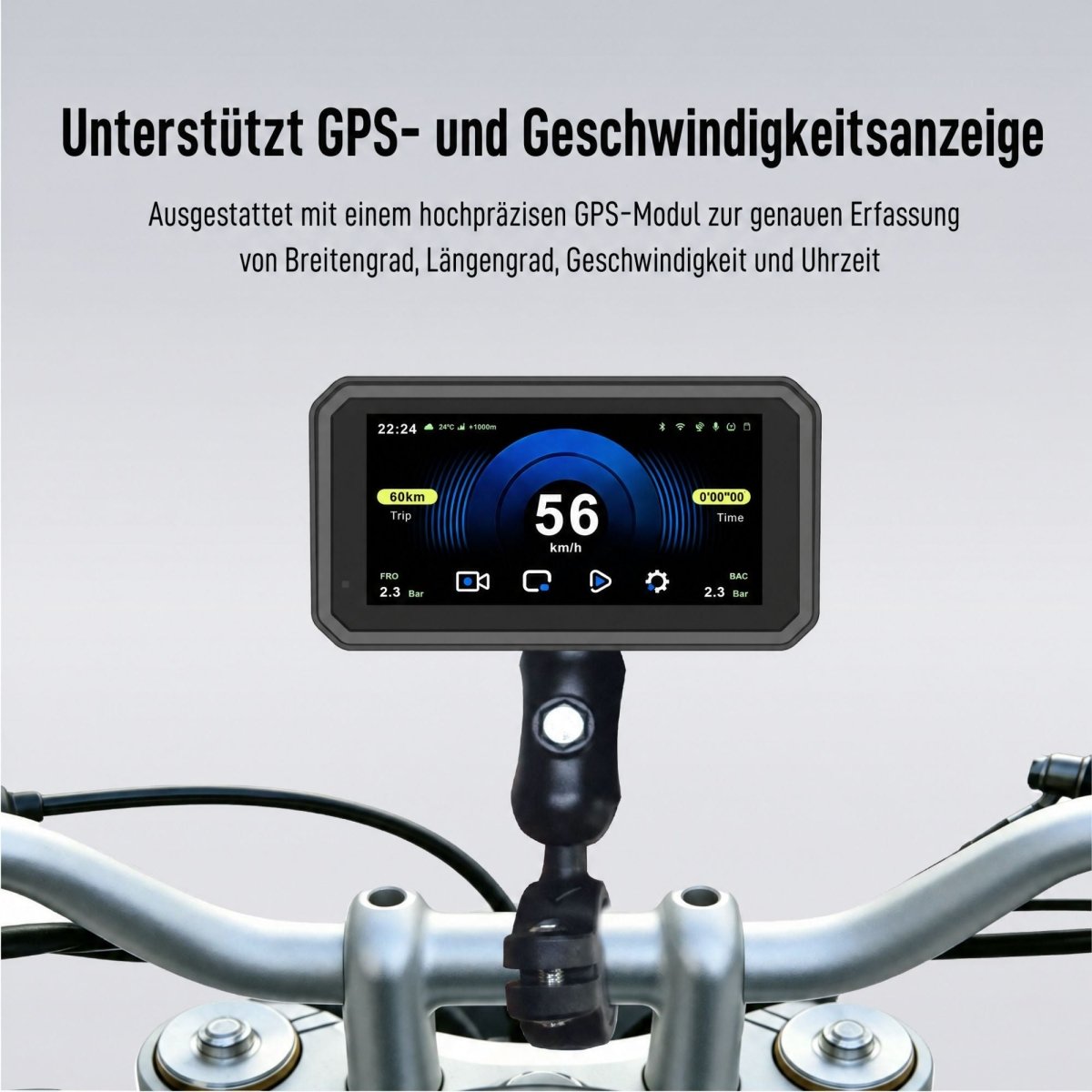 Elebest F96C Motorrad CarPlay Display 6 Zoll mit Halterung