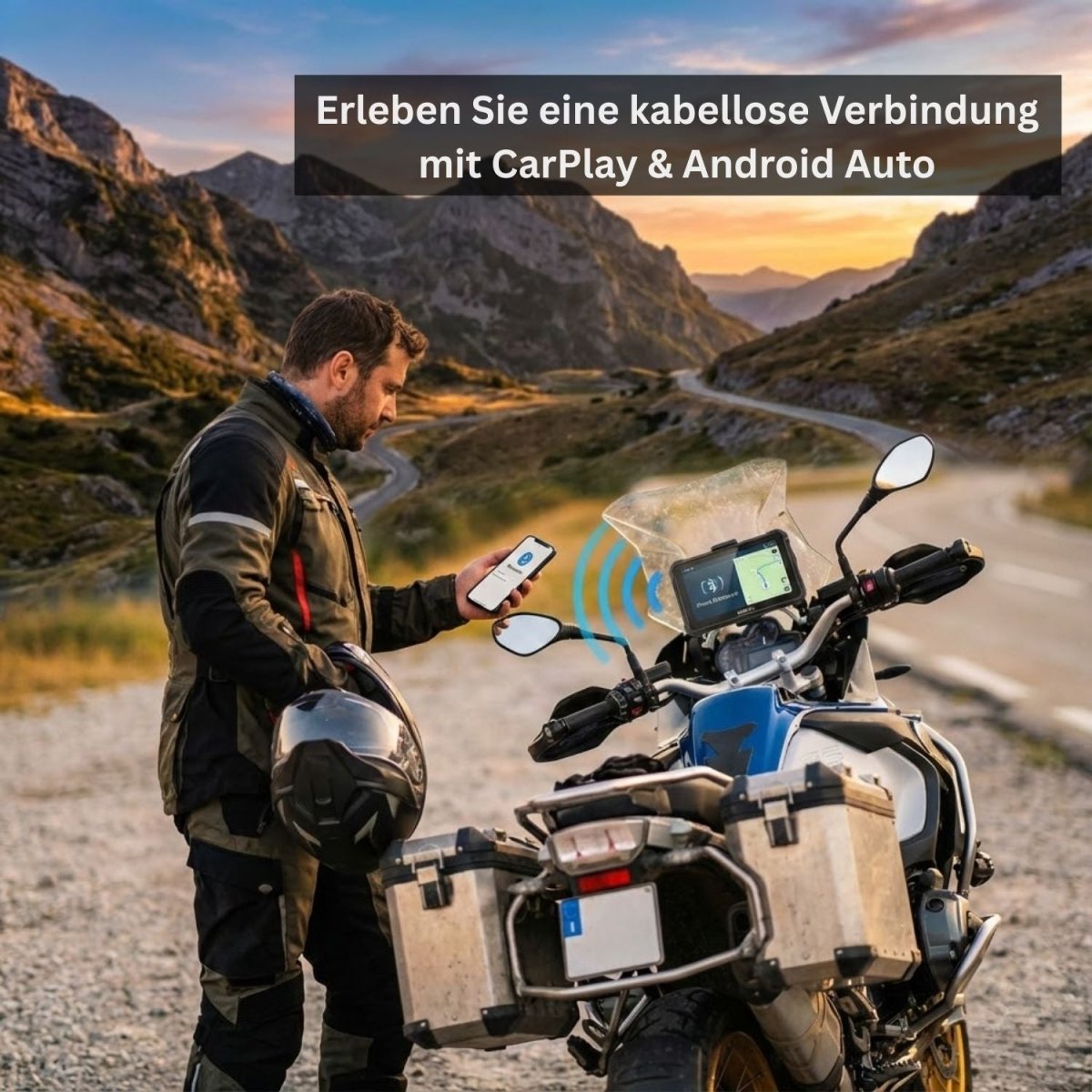 Elebest Motorrad - Navi 5.5 Zoll Display CarPlay ProCam 200X mit Reifenluftdrucküberwachung android - auto dual - bluetooth