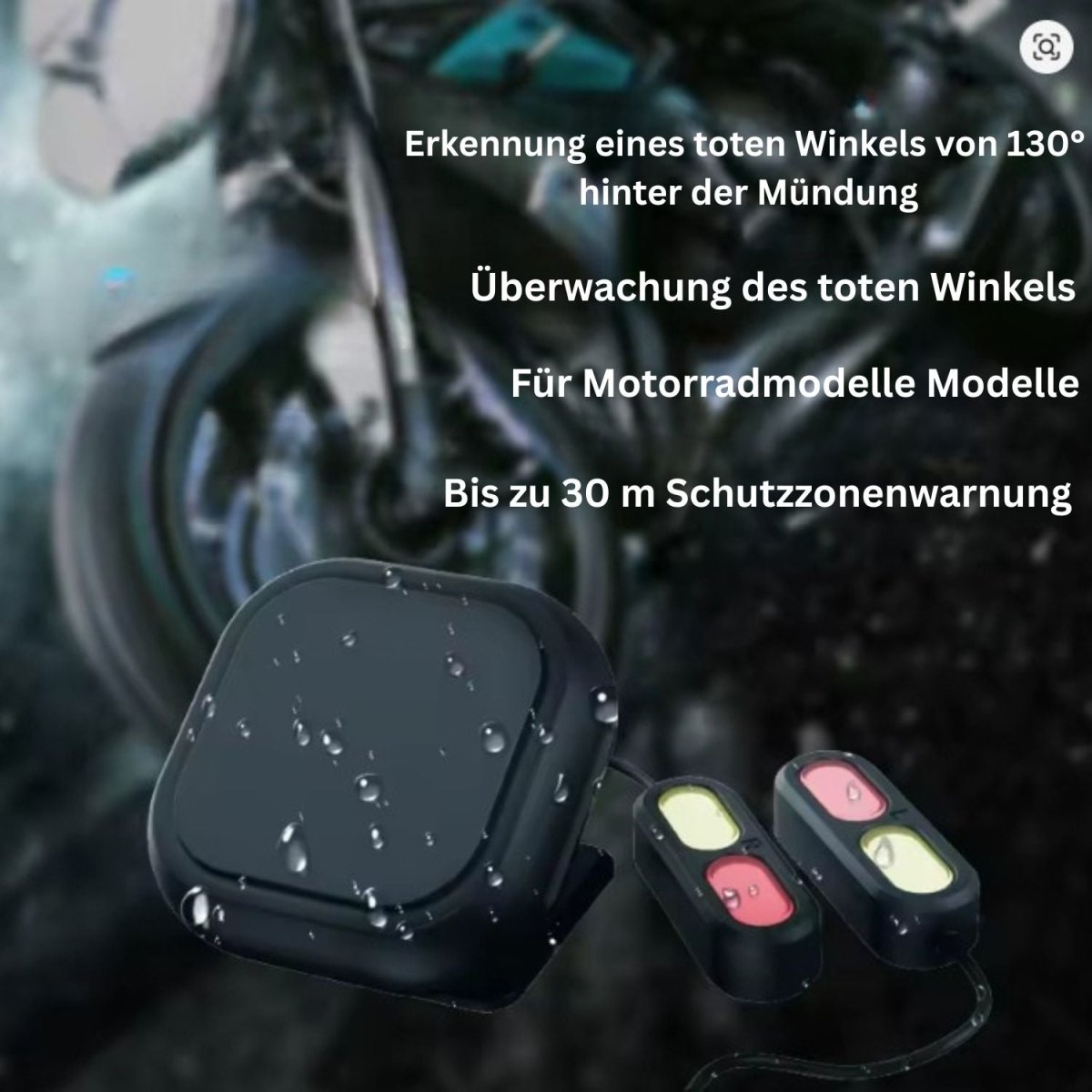 Elebest Motorrad Toter - Winkel - Assistent – Wasserdichtes Warnsystem Motorrad Navi