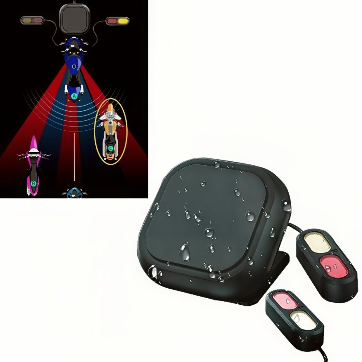 Elebest Motorrad Toter - Winkel - Assistent – Wasserdichtes Warnsystem Motorrad Navi