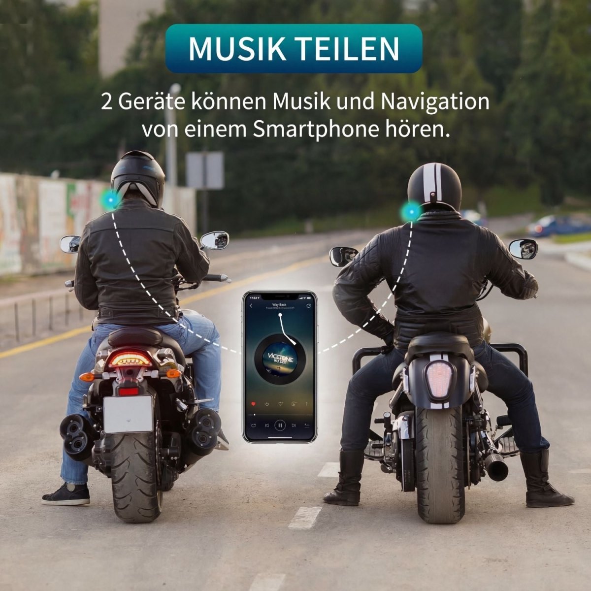 Elebest Motorrad-Headset mit langer Akkulaufzeit