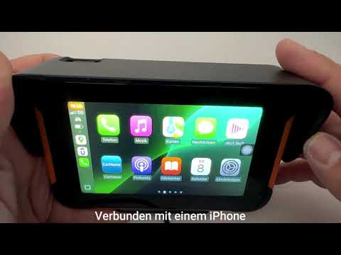 Motorrad-Navigationsgerät mit 5-Zoll-Display und aktiver CarPlay-Verbindung