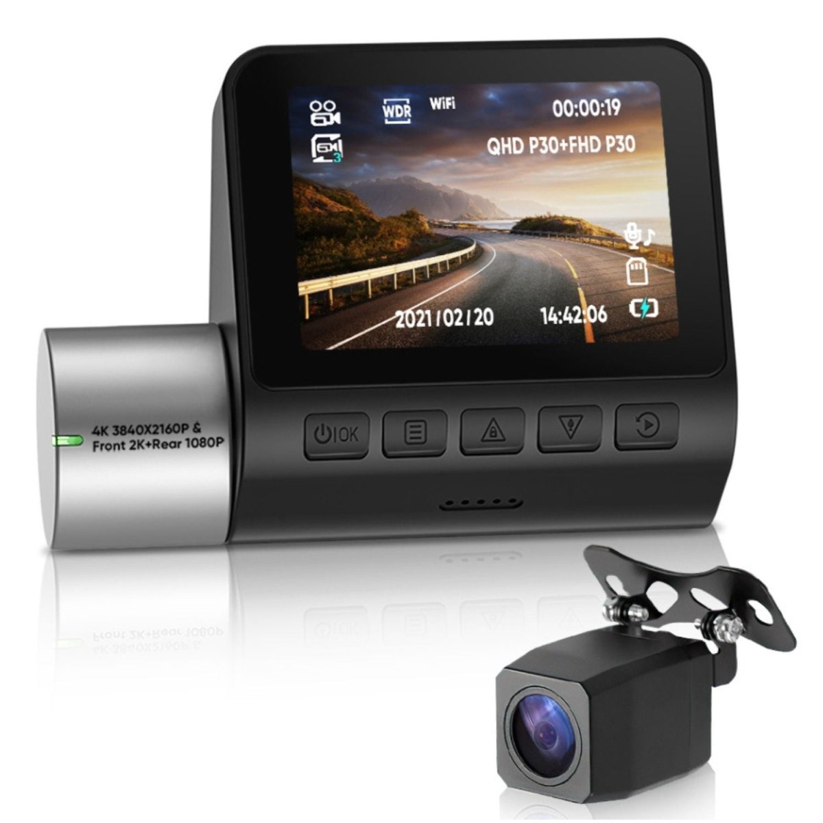 Elebest 4K Dual-Dashcam mit WLAN und 170 Grad Weitwinkel