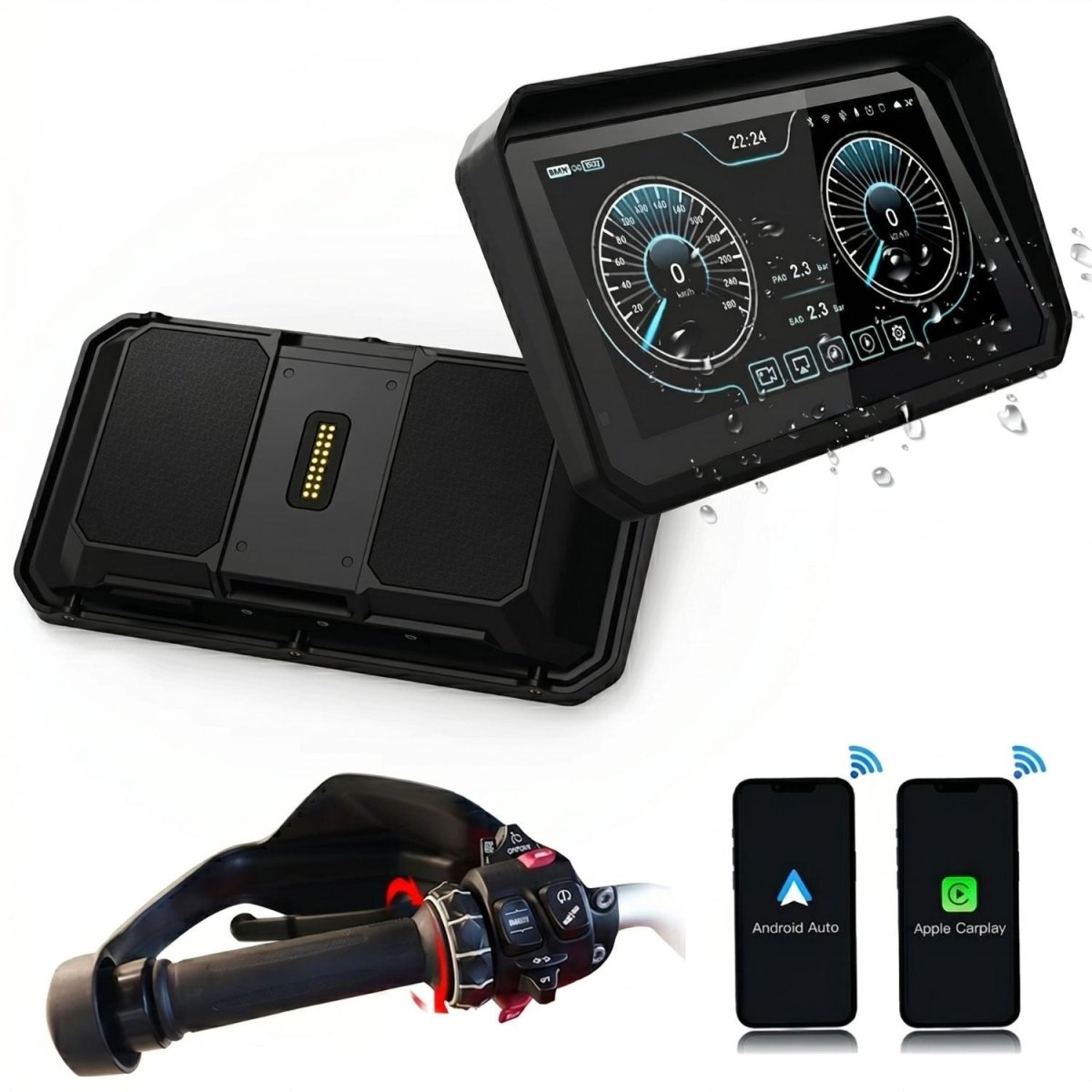 Elebest 7 Zoll CarPlay & Android Auto Display für BMW Motorrad | IP67 7 Zoll Motorrad Navi BMW Connected Cradle
