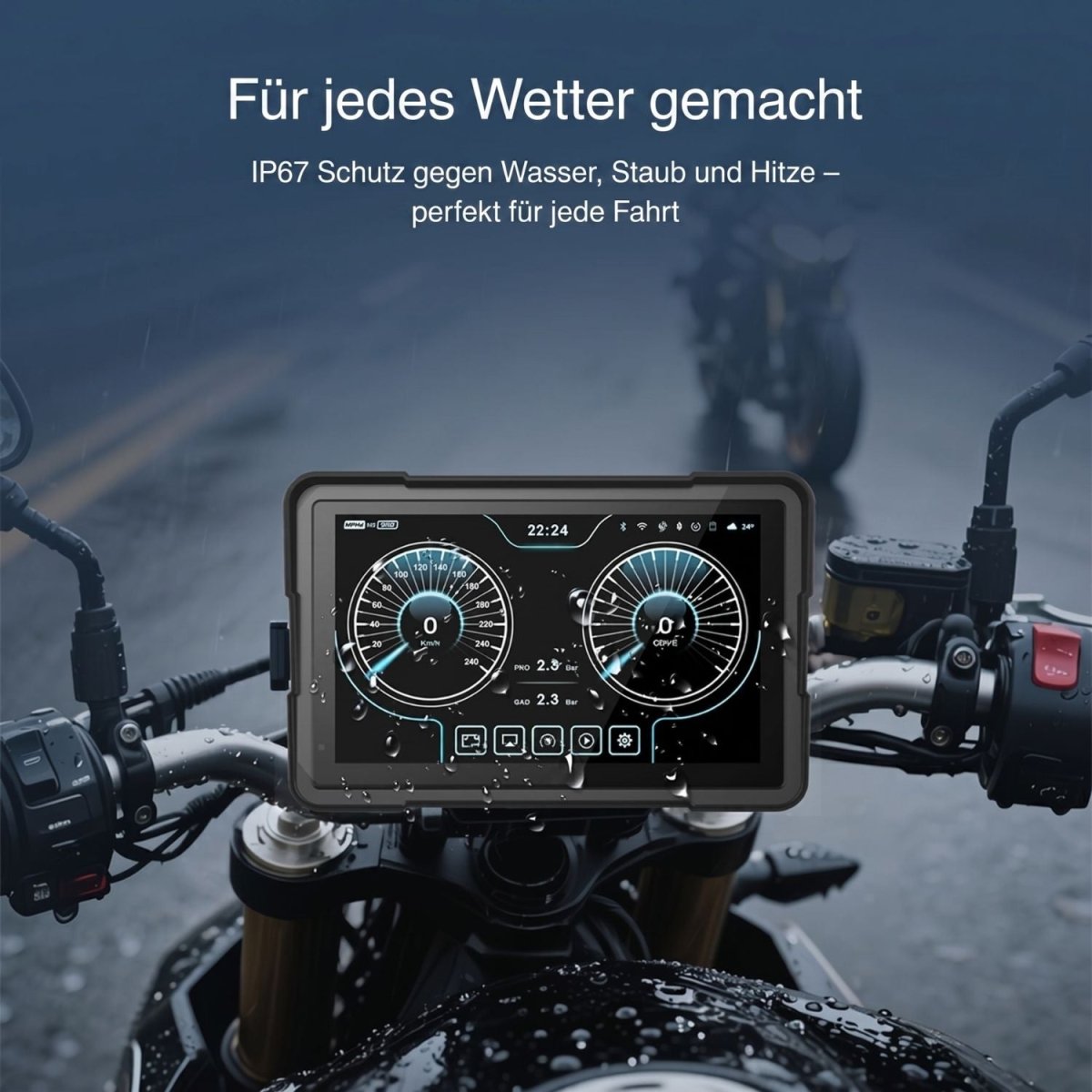 Elebest 7 Zoll CarPlay & Android Auto Display für BMW Motorrad | IP67 7 Zoll Motorrad Navi BMW Connected Cradle