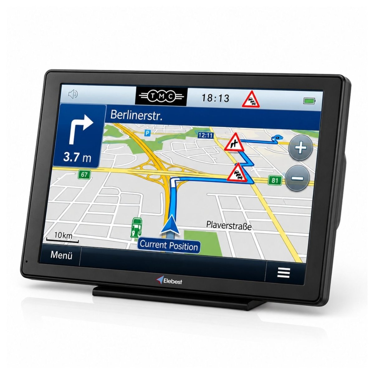 Elebest City 90T 9 Zoll Navi mit TMC-Verkehrsfunk und großem Display