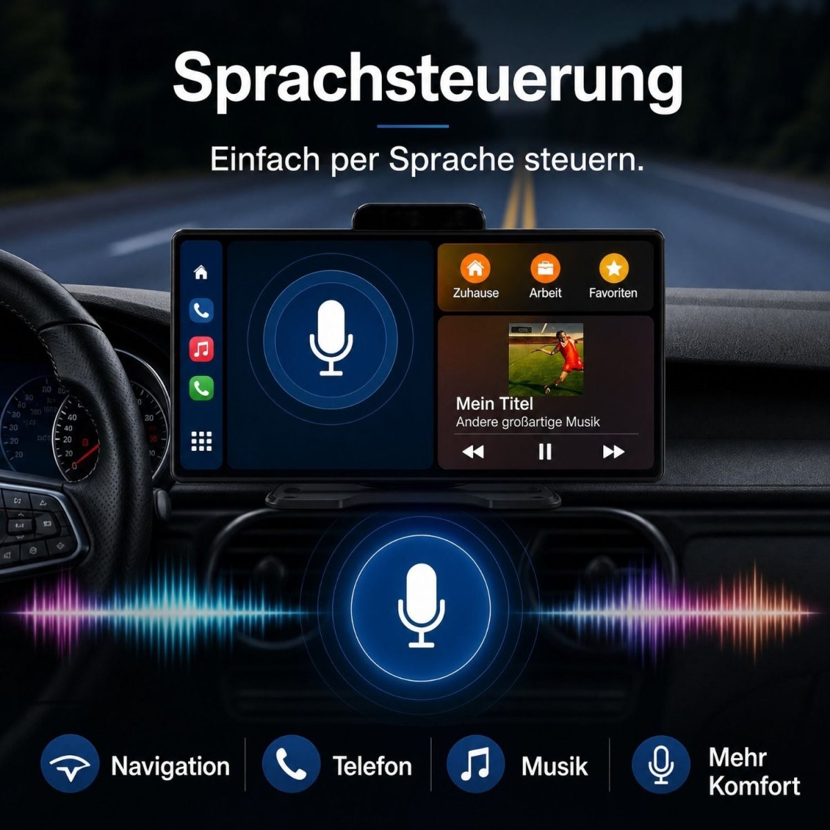 CarPlay 1026 mit Bluetooth-Freisprechen und Musik-Streaming