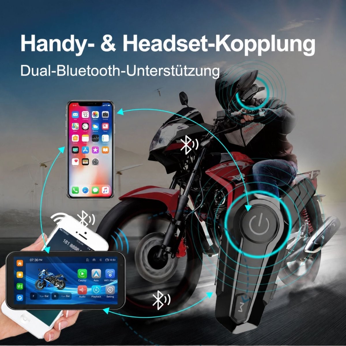 Elebest MotoPlay F83T 6,25 Zoll IPS Touchscreen für Apple CarPlay und Android Auto
