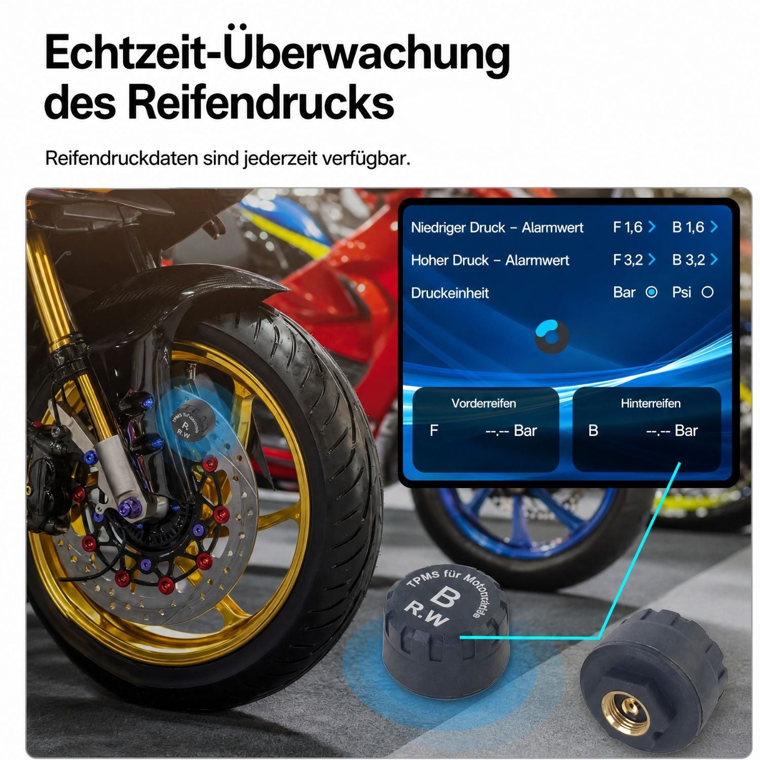 Elebest MotoPlay F83T mit fest verbauter Sonnenblende für gute Ablesbarkeit bei Sonne