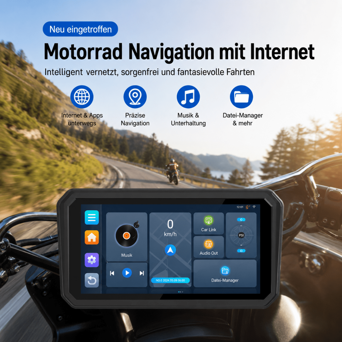 Android 14 mit Google Play Store auf dem 6 Zoll Touchscreen des F97 Pro+