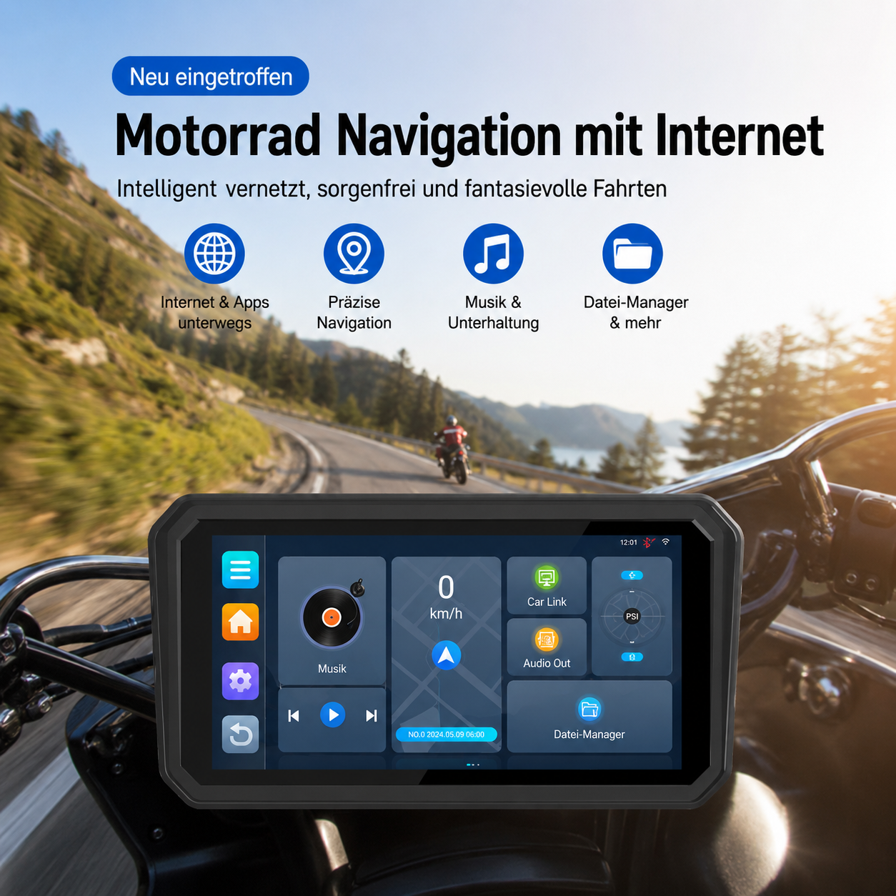 Android 14 mit Google Play Store auf dem 6 Zoll Touchscreen des F97 Pro+