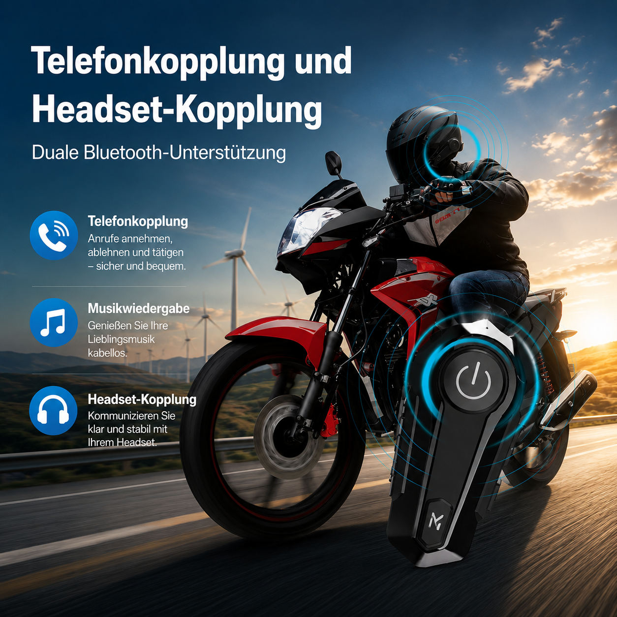 Sprachsteuerung per Siri und Google Assistant am F97 Pro+ Motorrad-Navi